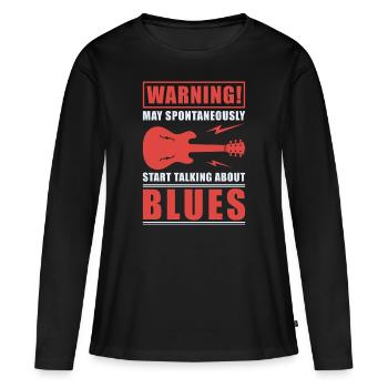 Blues - Frauen Premium Bio Langarmshirt - Schwarz - Vorne - Julia (174cm)