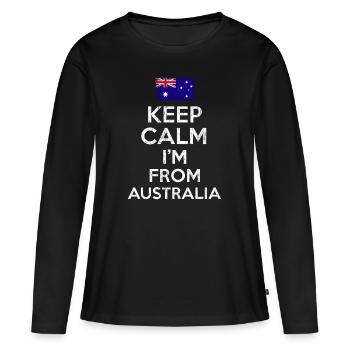 Australia Keep Calm - Frauen Premium Bio Langarmshirt - Schwarz - Vorne - Julia (174cm)