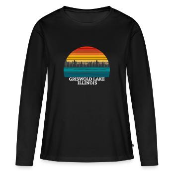 Griswold Lake Illinois - T-shirt manches longues Premium bio Femme - noir - Devant - Julia (174cm)