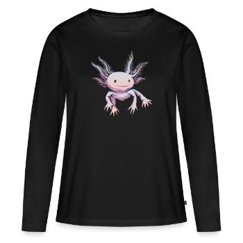Axolotl Pet Lovers Gift - Women's Premium Organic Long Sleeve Shirt - black - Front - Julia (174cm)