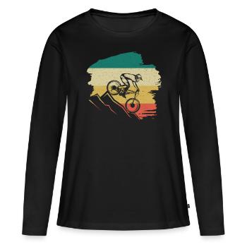Downhill Retro - T-shirt manches longues Premium bio Femme - noir - Devant - Julia (174cm)