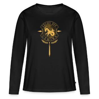 Legio XIV Gemina - Légion romaine - T-shirt manches longues Premium bio Femme - noir - Devant - Julia (174cm)