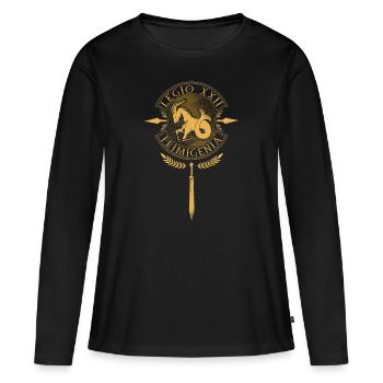 Legio XXII Primigenia - Légion romaine - T-shirt manches longues Premium bio Femme - noir - Devant - Julia (174cm)