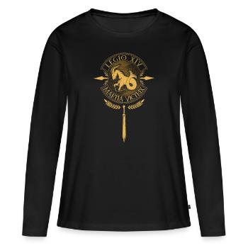 Legio XIV Martia Victrix - Légion romaine - T-shirt manches longues Premium bio Femme - noir - Devant - Julia (174cm)