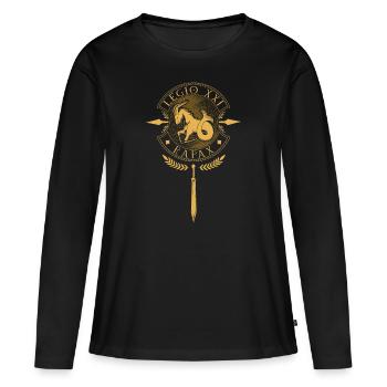 Legio XXI Rapax - Légion romaine - T-shirt manches longues Premium bio Femme - noir - Devant - Julia (174cm)