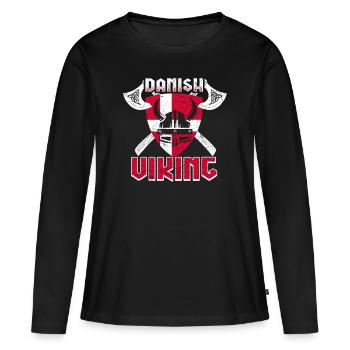 Viking danois - T-shirt manches longues Premium bio Femme - noir - Devant - Julia (174cm)