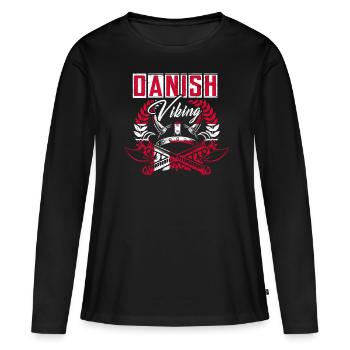 Viking danois - T-shirt manches longues Premium bio Femme - noir - Devant - Julia (174cm)