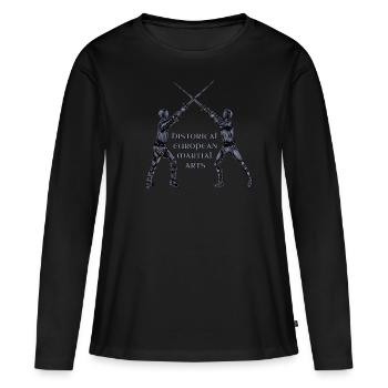 Combat à l’épée - HEMA - T-shirt manches longues Premium bio Femme - noir - Devant - Julia (174cm)