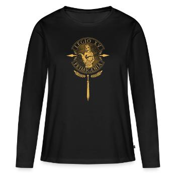Legio XV Primigenia - Légion romaine - T-shirt manches longues Premium bio Femme - noir - Devant - Julia (174cm)