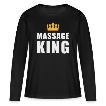 Massage Masseur Cadeau - T-shirt manches longues Premium bio Femme - noir - Devant - Julia (174cm)