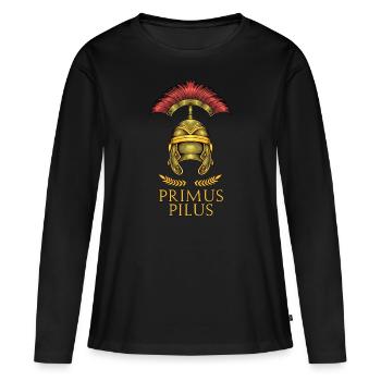 Römischer Legionär - Primus Pilus - Frauen Premium Bio Langarmshirt - Schwarz - Vorne - Julia (174cm)