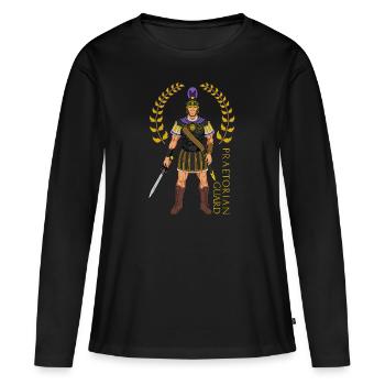 Garde de l’empereur romain - Garde prétorienne - T-shirt manches longues Premium bio Femme - noir - Devant - Julia (174cm)