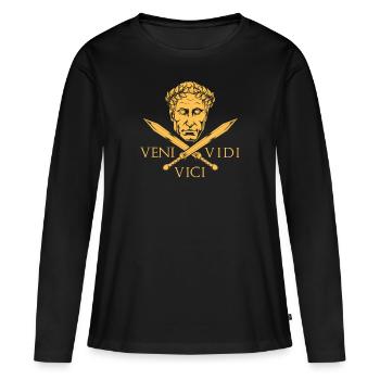 César et les épées - Veni Vidi Vici - T-shirt manches longues Premium bio Femme - noir - Devant - Julia (174cm)