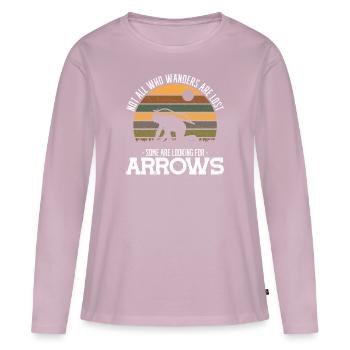 Not all are Lost Looking for Arrows Archer - Women's Premium Organic Long Sleeve Shirt - dusky pink - Front - Julia (174cm)