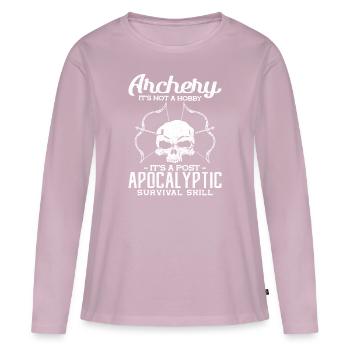 Archery Its not a Hobby Survival Skill Bow - Women's Premium Organic Long Sleeve Shirt - dusky pink - Front - Julia (174cm)