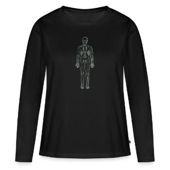 Anatomie Lineart - T-shirt manches longues Premium bio Femme - noir - Devant - Julia (174cm)