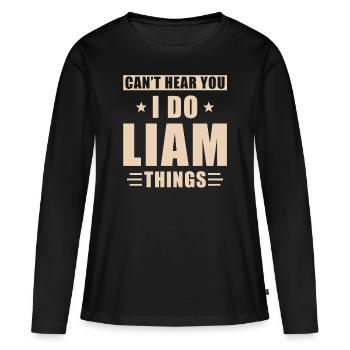 Liam choses - T-shirt manches longues Premium bio Femme - noir - Devant - Julia (174cm)