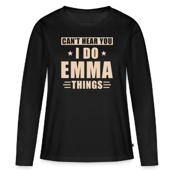Emma things - Women's Premium Organic Long Sleeve Shirt - black - Front - Julia (174cm)