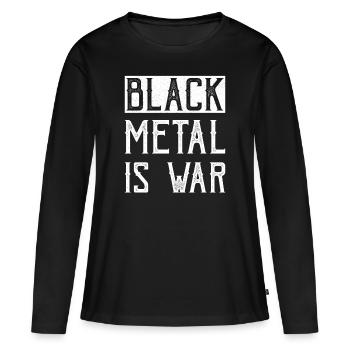 Le Black Metal, c’est la guerre - T-shirt manches longues Premium bio Femme - noir - Devant - Julia (174cm)