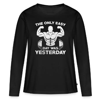 Bodybuilder - Frauen Premium Bio Langarmshirt - Schwarz - Vorne - Julia (174cm)