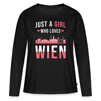 Vienne - T-shirt manches longues Premium bio Femme - noir - Devant - Julia (174cm)