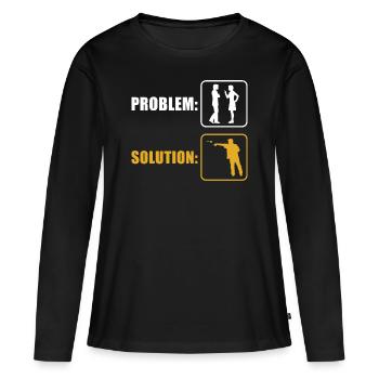 Dard - T-shirt manches longues Premium bio Femme - noir - Devant - Julia (174cm)