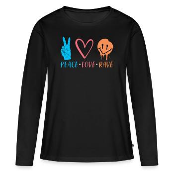 Rave - T-shirt manches longues Premium bio Femme - noir - Devant - Julia (174cm)