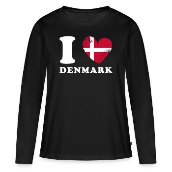 Dänemark J’aime le Danemark - T-shirt manches longues Premium bio Femme - noir - Devant - Julia (174cm)