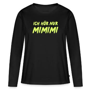 Mimimi - Frauen Premium Bio Langarmshirt - Schwarz - Vorne - Julia (174cm)