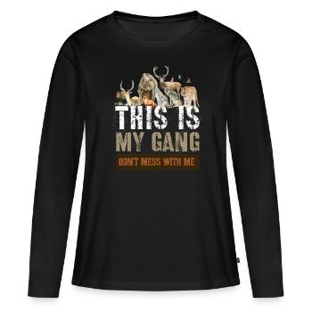 Animal sauvage - T-shirt manches longues Premium bio Femme - noir - Devant - Julia (174cm)
