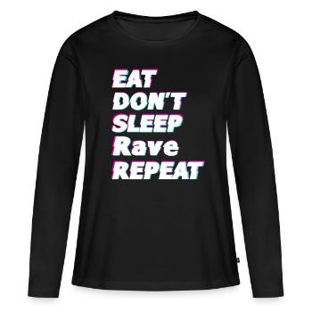 Idée cadeau Raver - T-shirt manches longues Premium bio Femme - noir - Devant - Julia (174cm)