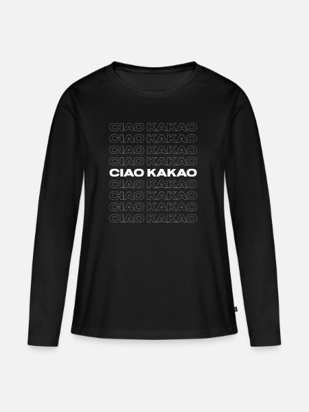 Ciao Kakao - Frauen Premium Bio Langarmshirt - Schwarz