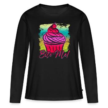 Cupcake - T-shirt manches longues Premium bio Femme - noir - Devant - Julia (174cm)