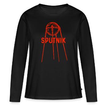 Satellite Spoutnik - T-shirt manches longues Premium bio Femme - noir - Devant - Julia (174cm)