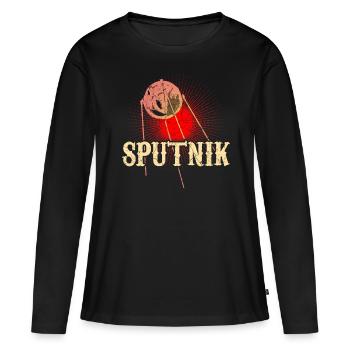 Satellite Spoutnik - T-shirt manches longues Premium bio Femme - noir - Devant - Julia (174cm)