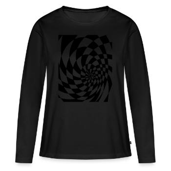 Formes psychédéliques - T-shirt manches longues Premium bio Femme - noir - Devant - Julia (174cm)