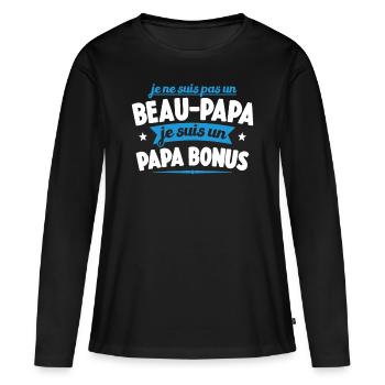 Je Ne Suis Pas Un Beau-papa Je Suis Un Papa Bonus - T-shirt manches longues Premium bio Femme - noir - Devant - Julia (174cm)