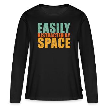 Space - Frauen Premium Bio Langarmshirt - Schwarz - Vorne - Julia (174cm)