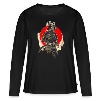 samouraï - T-shirt manches longues Premium bio Femme - noir - Devant - Julia (174cm)