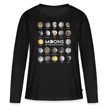 Lunes du système solaire - T-shirt manches longues Premium bio Femme - noir - Devant - Julia (174cm)