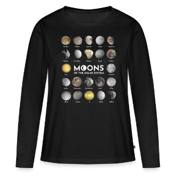 Lunes du système solaire - T-shirt manches longues Premium bio Femme - noir - Devant - Julia (174cm)