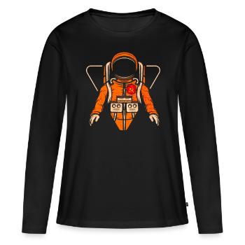 Cosmonaute de l’Union soviétique - T-shirt manches longues Premium bio Femme - noir - Devant - Julia (174cm)
