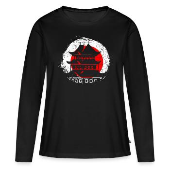 Architecture japonaise - T-shirt manches longues Premium bio Femme - noir - Devant - Julia (174cm)
