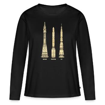 Missiles soviétiques - T-shirt manches longues Premium bio Femme - noir - Devant - Julia (174cm)
