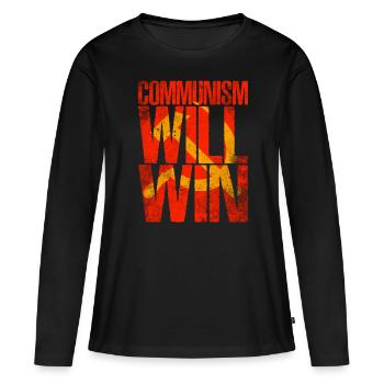 Le communisme triomphera - T-shirt manches longues Premium bio Femme - noir - Devant - Julia (174cm)