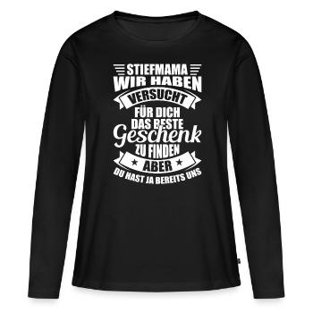 Stiefmutter Geschenk - Frauen Premium Bio Langarmshirt - Schwarz - Vorne - Julia (174cm)