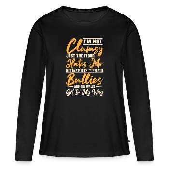 Maladroit Je ne suis pas maladroit Panne Sarcasme - T-shirt manches longues Premium bio Femme - noir - Devant - Julia (174cm)