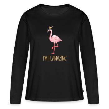I'm flamazing - Women's Premium Organic Long Sleeve Shirt - black - Front - Julia (174cm)