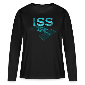 Station spatiale internationale ISS - T-shirt manches longues Premium bio Femme - noir - Devant - Julia (174cm)