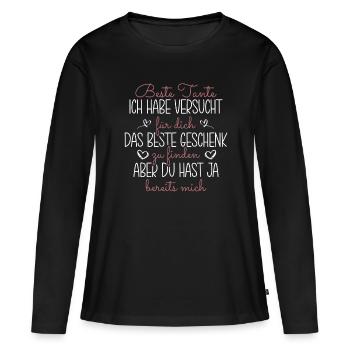 Beste Tante - Frauen Premium Bio Langarmshirt - Schwarz - Vorne - Julia (174cm)